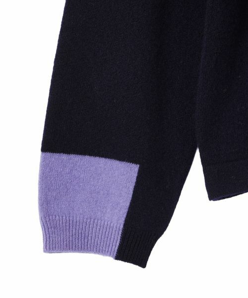 CARA O CRUZ / キャラ・オ・クルス ニット・セーター | 襟ドロストの配色袖ニット | 詳細30