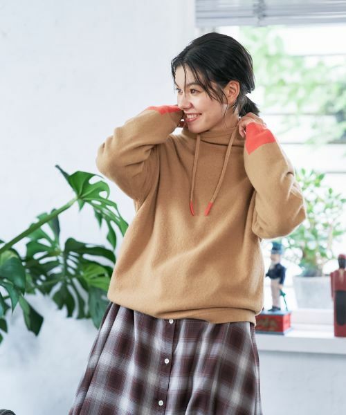 CARA O CRUZ / キャラ・オ・クルス ニット・セーター | 襟ドロストの配色袖ニット | 詳細5