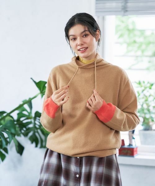 CARA O CRUZ / キャラ・オ・クルス ニット・セーター | 襟ドロストの配色袖ニット | 詳細6