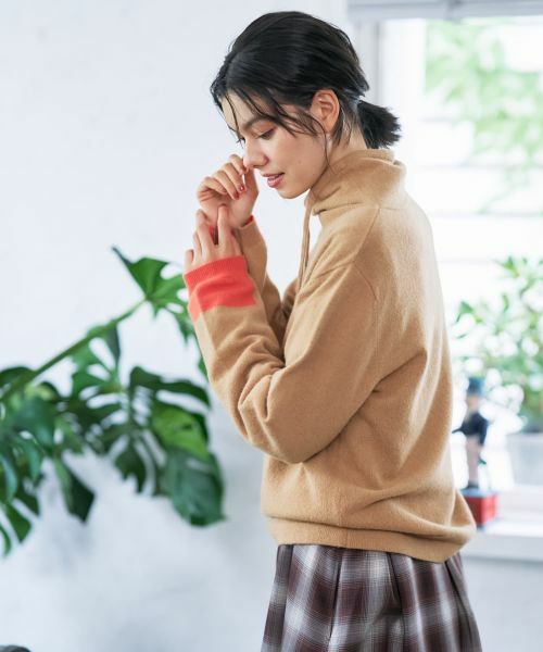 CARA O CRUZ / キャラ・オ・クルス ニット・セーター | 襟ドロストの配色袖ニット | 詳細8