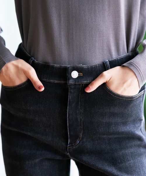 CARA O CRUZ / キャラ・オ・クルス デニムパンツ | 暖裏起毛ブラックデニムパンツ | 詳細16