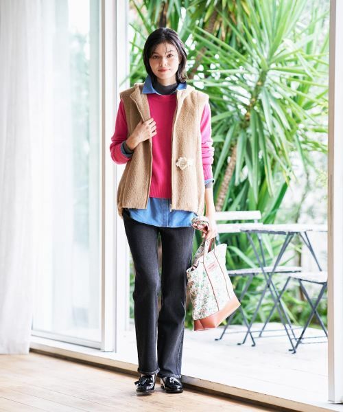 CARA O CRUZ / キャラ・オ・クルス デニムパンツ | 暖裏起毛ブラックデニムパンツ | 詳細8