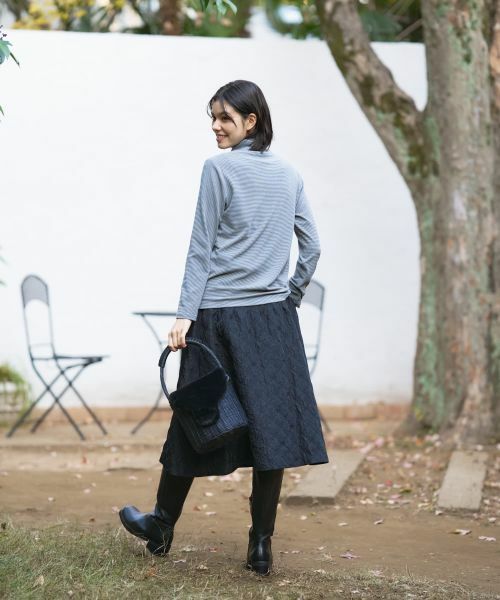 CARA O CRUZ / キャラ・オ・クルス カットソー | ナローボーダーハイネックカットソー | 詳細11