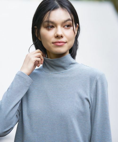 CARA O CRUZ / キャラ・オ・クルス カットソー | ナローボーダーハイネックカットソー | 詳細14