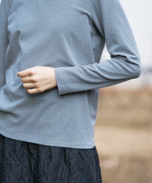 CARA O CRUZ / キャラ・オ・クルス カットソー | ナローボーダーハイネックカットソー | 詳細15