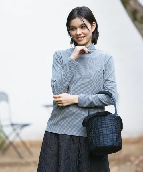 CARA O CRUZ / キャラ・オ・クルス カットソー | ナローボーダーハイネックカットソー | 詳細4