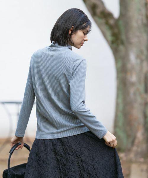CARA O CRUZ / キャラ・オ・クルス カットソー | ナローボーダーハイネックカットソー | 詳細6