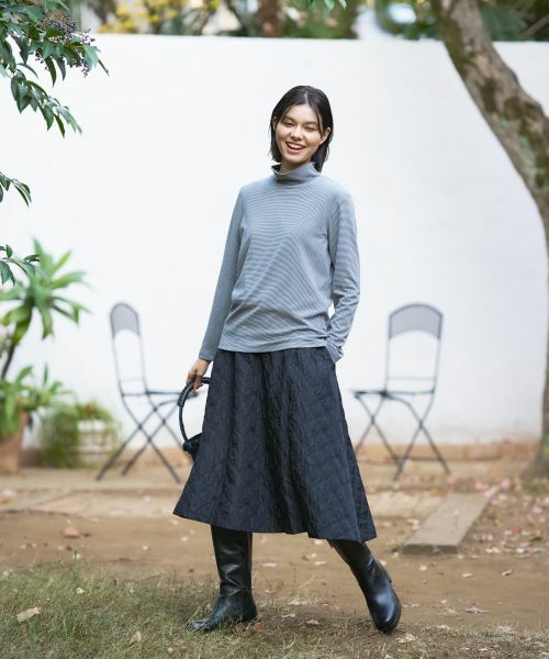 CARA O CRUZ / キャラ・オ・クルス カットソー | ナローボーダーハイネックカットソー | 詳細7