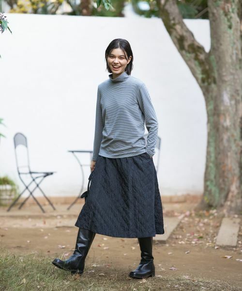 CARA O CRUZ / キャラ・オ・クルス カットソー | ナローボーダーハイネックカットソー | 詳細8