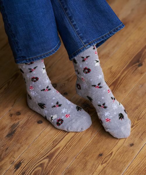 CARA O CRUZ / キャラ・オ・クルス ソックス | クリスマス柄ショートソックス | 詳細1