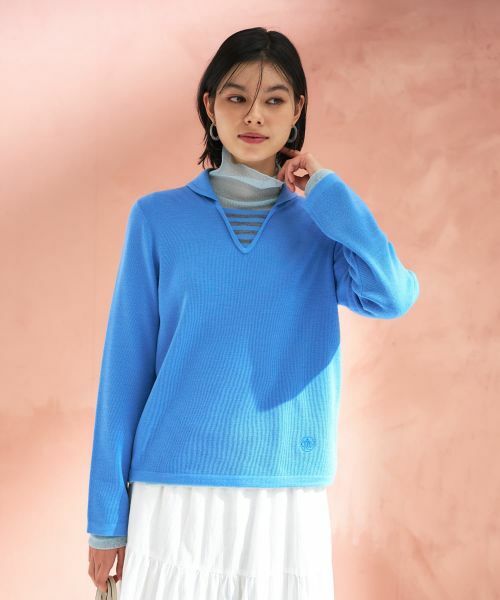 CARA O CRUZ / キャラ・オ・クルス ニット・セーター | 切替ラウンドカラーニット【CoC by CARA O CRUZ】 | 詳細1