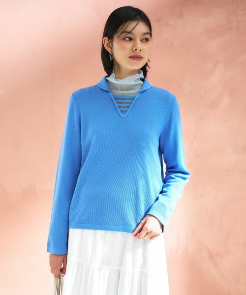 CARA O CRUZ / キャラ・オ・クルス ニット・セーター | 切替ラウンドカラーニット【CoC by CARA O CRUZ】 | 詳細6