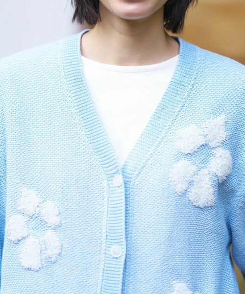 CARA O CRUZ / キャラ・オ・クルス カーディガン・ボレロ | フラワー Vネックカーディガン【産地ナブル】 | 詳細27