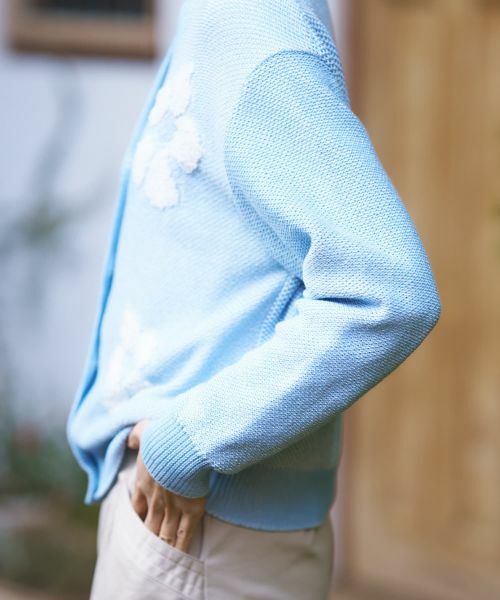 CARA O CRUZ / キャラ・オ・クルス カーディガン・ボレロ | フラワー Vネックカーディガン【産地ナブル】 | 詳細28