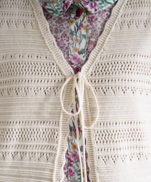 CARA O CRUZ / キャラ・オ・クルス テーラードジャケット | 透かし編みVネックニットベスト | 詳細24