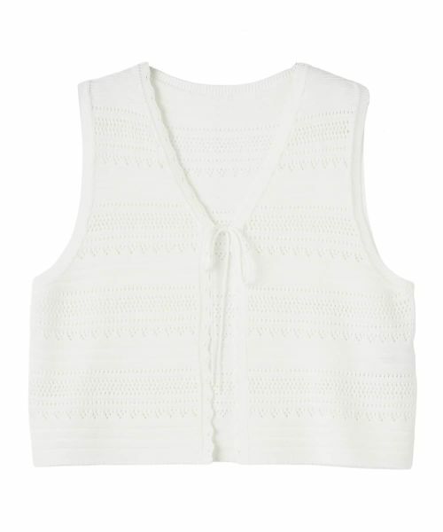CARA O CRUZ / キャラ・オ・クルス テーラードジャケット | 透かし編みVネックニットベスト | 詳細25
