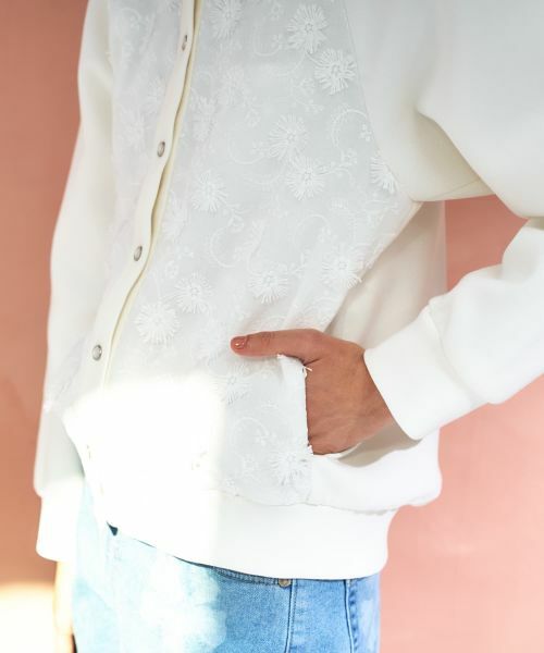 CARA O CRUZ / キャラ・オ・クルス テーラードジャケット | フラワーレース切替 フーデッドブルゾン | 詳細29