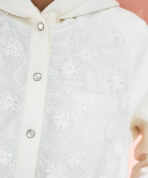CARA O CRUZ / キャラ・オ・クルス テーラードジャケット | フラワーレース切替 フーデッドブルゾン | 詳細30
