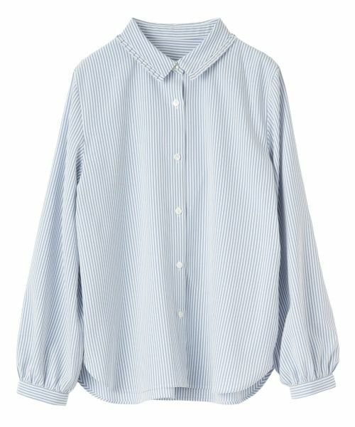 CARA O CRUZ / キャラ・オ・クルス シャツ・ブラウス | 洗える ボリュームスリーブブラウス【CoC by CARA O CRUZ】（ロイヤルブルー）