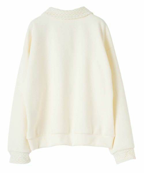 CARA O CRUZ / キャラ・オ・クルス スウェット | 洗える レース編み襟プルオーバー【CoC by CARA O CRUZ】 | 詳細1