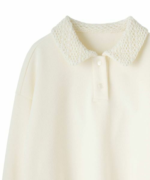CARA O CRUZ / キャラ・オ・クルス スウェット | 洗える レース編み襟プルオーバー【CoC by CARA O CRUZ】 | 詳細2