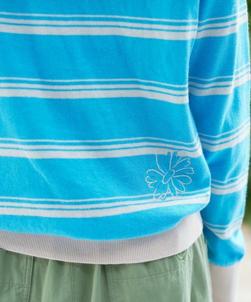 CARA O CRUZ / キャラ・オ・クルス ニット・セーター | ボーダー花刺繍ポロニット | 詳細26