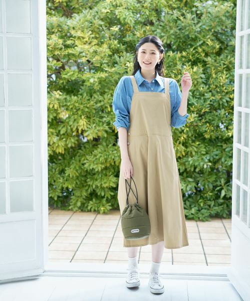 CARA O CRUZ / キャラ・オ・クルス ロング・マキシ丈ワンピース | サイドボタンジャンパースカート | 詳細11