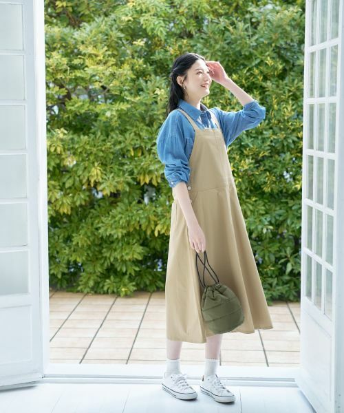 CARA O CRUZ / キャラ・オ・クルス ロング・マキシ丈ワンピース | サイドボタンジャンパースカート | 詳細12
