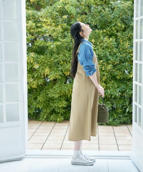 CARA O CRUZ / キャラ・オ・クルス ロング・マキシ丈ワンピース | サイドボタンジャンパースカート | 詳細13