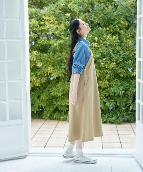 CARA O CRUZ / キャラ・オ・クルス ロング・マキシ丈ワンピース | サイドボタンジャンパースカート | 詳細14