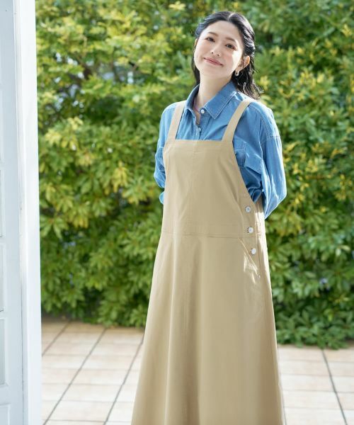 CARA O CRUZ / キャラ・オ・クルス ロング・マキシ丈ワンピース | サイドボタンジャンパースカート | 詳細4