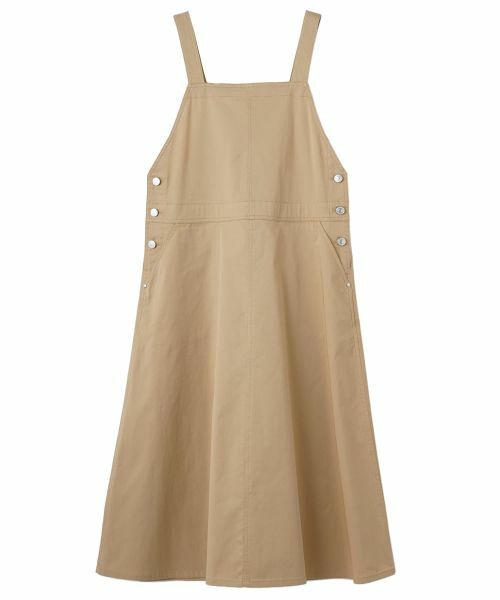 CARA O CRUZ / キャラ・オ・クルス ロング・マキシ丈ワンピース | サイドボタンジャンパースカート（キャメル系）