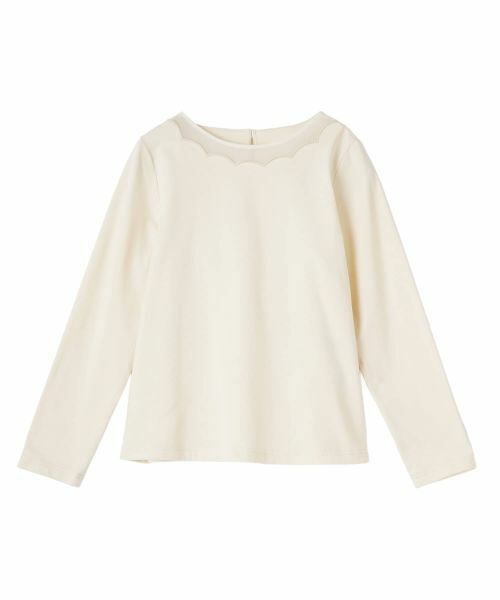 CARA O CRUZ / キャラ・オ・クルス シャツ・ブラウス | スカラップ切替ブラウス（アイボリー）