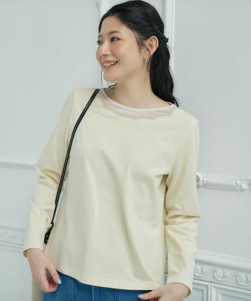 CARA O CRUZ / キャラ・オ・クルス シャツ・ブラウス | スカラップ切替ブラウス | 詳細6