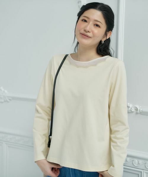 CARA O CRUZ / キャラ・オ・クルス シャツ・ブラウス | スカラップ切替ブラウス | 詳細7