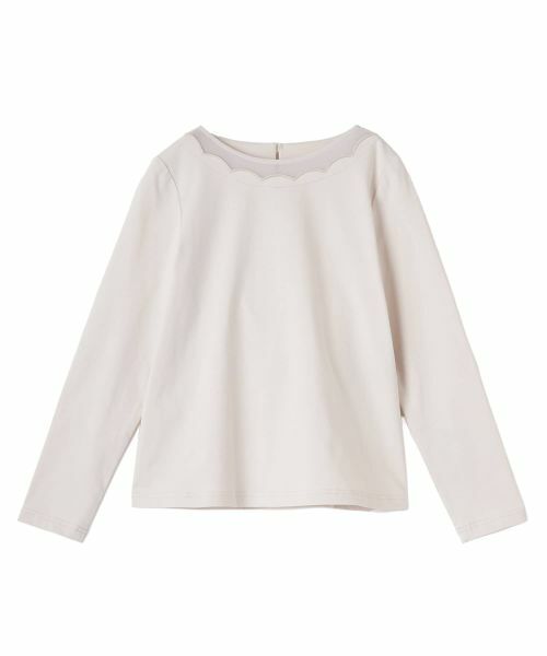 CARA O CRUZ / キャラ・オ・クルス シャツ・ブラウス | スカラップ切替ブラウス（ベージュ）