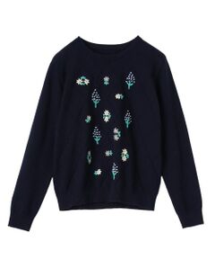 CARA O CRUZ / キャラ・オ・クルス ニット・セーター | 刺繍クルーネックニット【CoC by CARA O CRUZ】