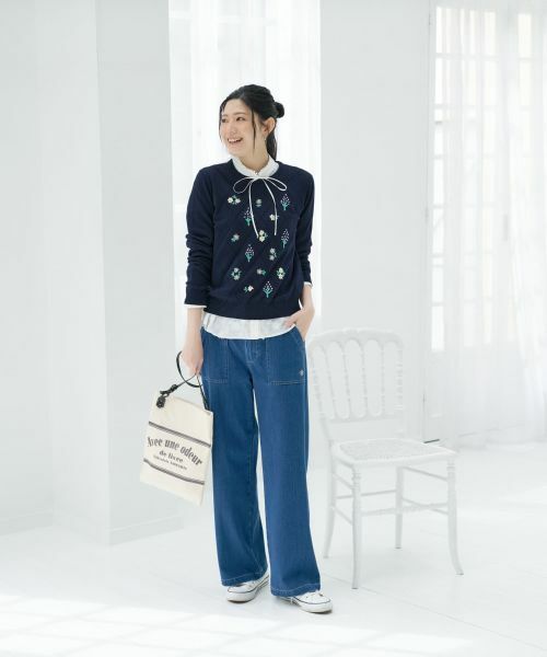 CARA O CRUZ / キャラ・オ・クルス ニット・セーター | 刺繍クルーネックニット【CoC by CARA O CRUZ】 | 詳細20