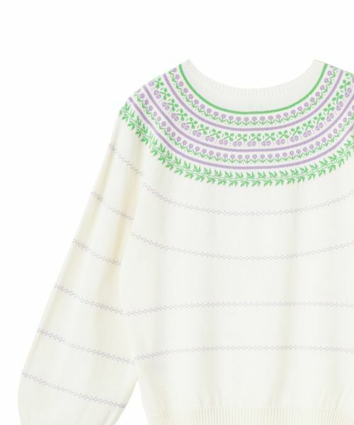 CARA O CRUZ / キャラ・オ・クルス ニット・セーター | フローラル柄クルーネックニット | 詳細19