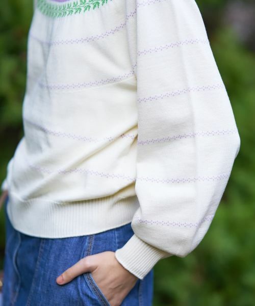 CARA O CRUZ / キャラ・オ・クルス ニット・セーター | フローラル柄クルーネックニット | 詳細25