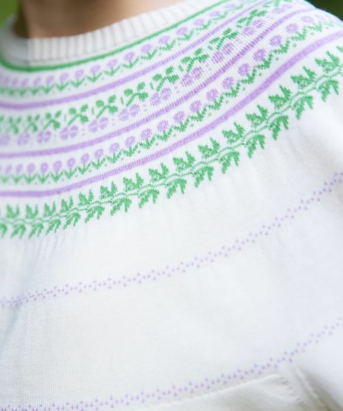 CARA O CRUZ / キャラ・オ・クルス ニット・セーター | フローラル柄クルーネックニット | 詳細26