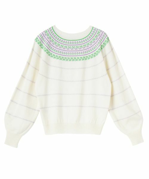 CARA O CRUZ / キャラ・オ・クルス ニット・セーター | フローラル柄クルーネックニット | 詳細27