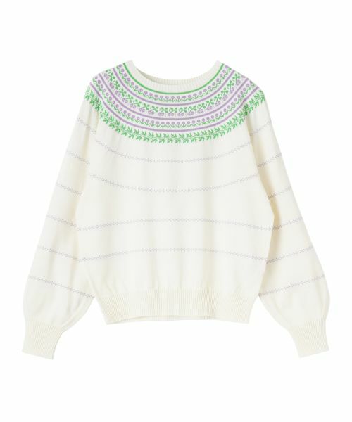 CARA O CRUZ / キャラ・オ・クルス ニット・セーター | フローラル柄クルーネックニット | 詳細28