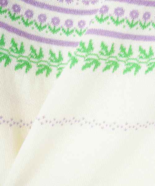 CARA O CRUZ / キャラ・オ・クルス ニット・セーター | フローラル柄クルーネックニット | 詳細30