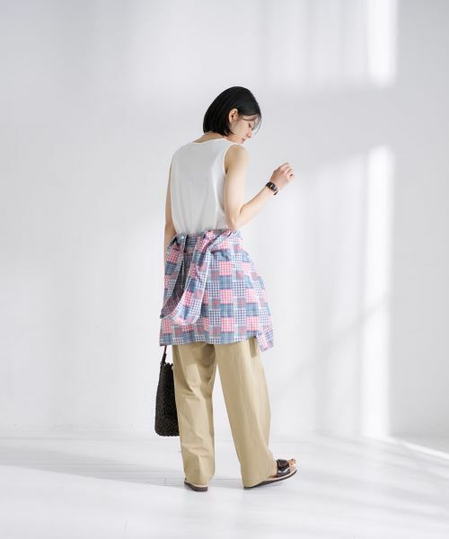 CARA O CRUZ / キャラ・オ・クルス シャツ・ブラウス | パッチワーク風チェックフーデッドシャツ | 詳細28