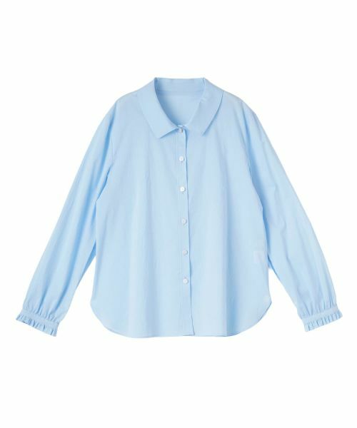 CARA O CRUZ / キャラ・オ・クルス シャツ・ブラウス | 丸襟ギャザースリーブシャツ【CoC by CARA O CRUZ】（サックスブルー）