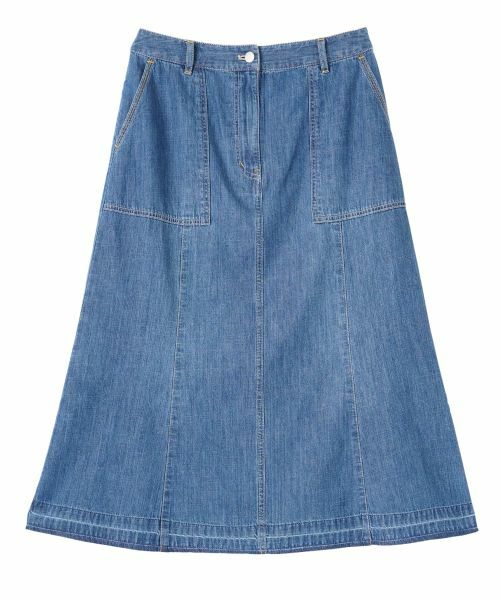 CARA O CRUZ / キャラ・オ・クルス ミニ・ひざ丈スカート | フレアデニムスカート【CoC by CARA O CRUZ】（ロイヤルブルー）