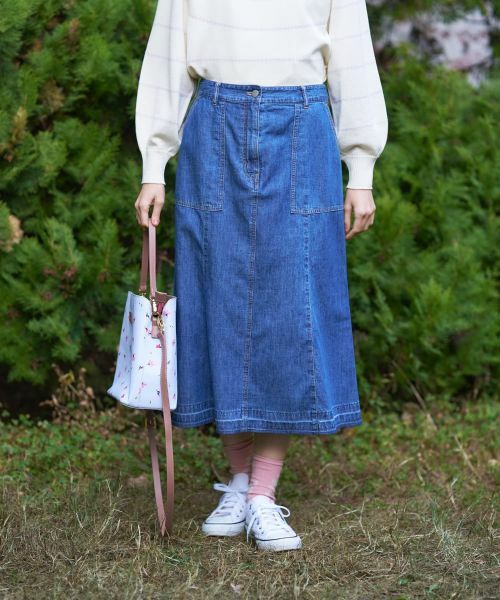 CARA O CRUZ / キャラ・オ・クルス ミニ・ひざ丈スカート | フレアデニムスカート【CoC by CARA O CRUZ】 | 詳細1