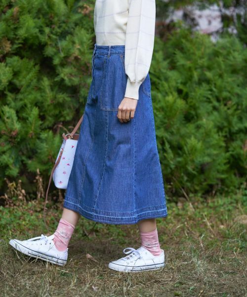 CARA O CRUZ / キャラ・オ・クルス ミニ・ひざ丈スカート | フレアデニムスカート【CoC by CARA O CRUZ】 | 詳細3