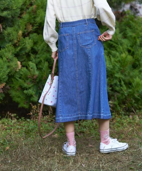 CARA O CRUZ / キャラ・オ・クルス ミニ・ひざ丈スカート | フレアデニムスカート【CoC by CARA O CRUZ】 | 詳細4